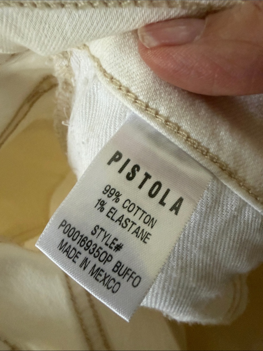 pistola Cream Straight-Leg Jeans - Picture 5 of 5